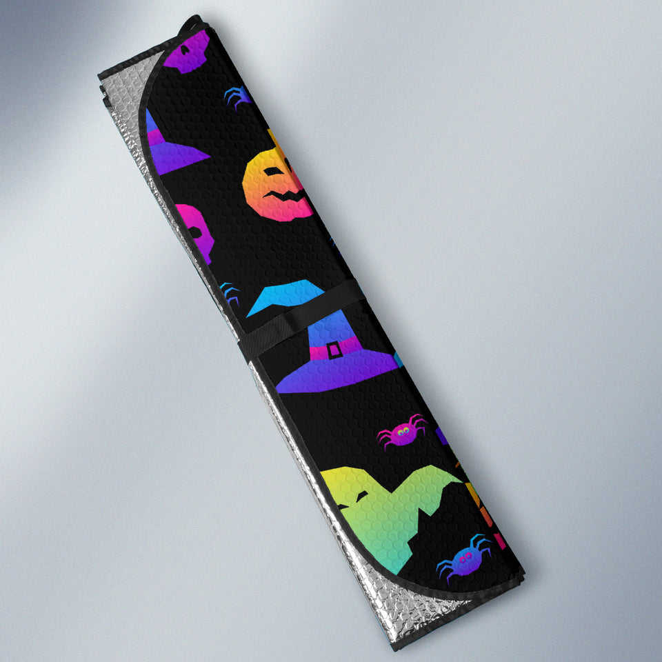 Colorful Halloween Background Car Sun Shade