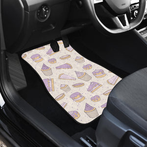 Cakes Pies Tarts Muffins And Eclairs Purple Blueberry Topping Pattern  Front Car Mats