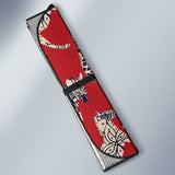 Zebra Abstract Red Background Car Sun Shade