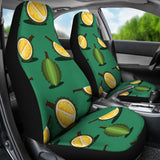 Durian Pattern Green Background Universal Fit Car Seat Covers
