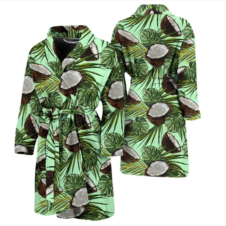 Coconut Pattern Print Design 02 Men's Bathrobe