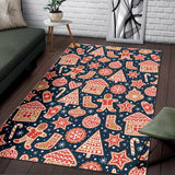 Christmas Gingerbread Cookie Pattern Area Rug