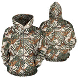 Monkey Tropical Leaves Background Zip Up Hoodie