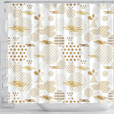 Beautiful Gold Japanese Pattern Shower Curtain Fulfilled In US
