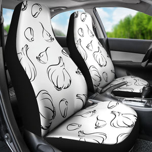 Garlic Pattern Black White Universal Fit Car Seat Covers