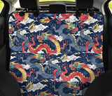 Blue Red Dragon Cloud Pattern Dog Car Seat Covers
