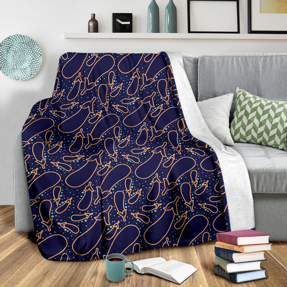 Eggplant Pattern Print Design 04 Premium Blanket