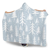 Christmas Tree Winter Forest Pattern Hooded Blanket