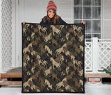 Horse Camo Camouflage Pattern Premium Quilt.