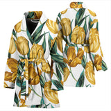 Yellow Tulips Pattern Women'S Bathrobe