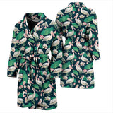 Pelican Pattern Print Design 03 Men's Bathrobe