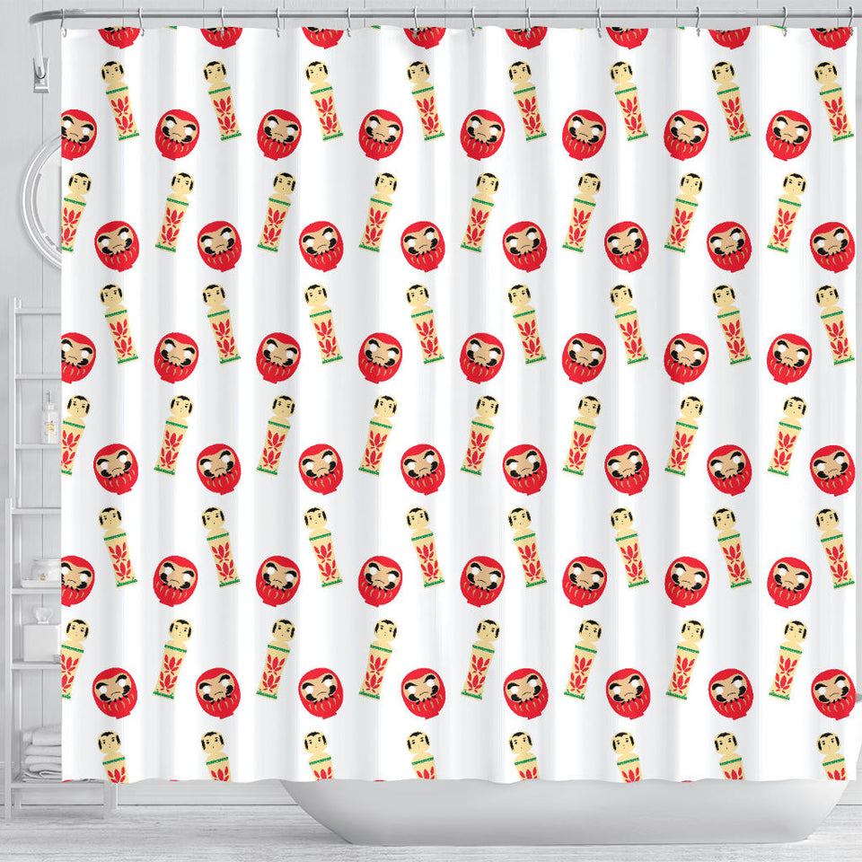Daruma Japanese Wooden Doll Shower Curtain Fulfilled In US