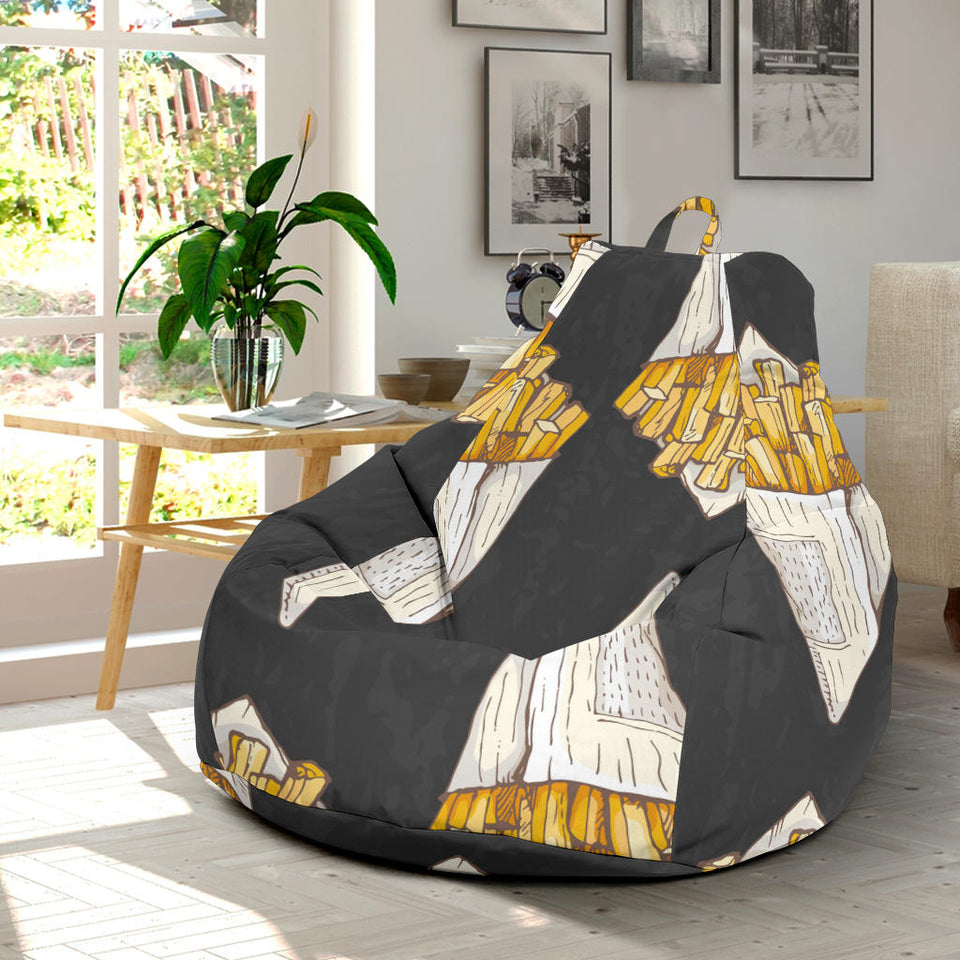 French Fries Dark Background Bean Bag Cover