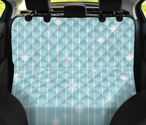 Snowflake Pattern Blue Stripe Background Dog Car Seat Covers