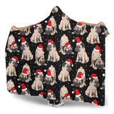Christmas Pugs Santa_S Red Cap Pattern Hooded Blanket