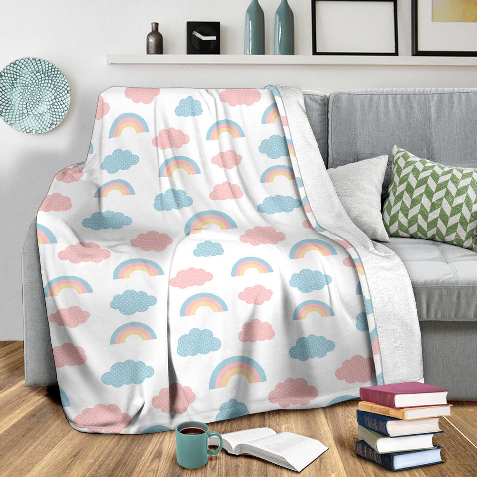 Cute Rainbow Clound Pattern Premium Blanket