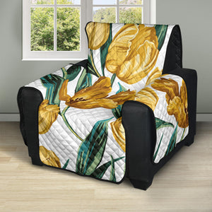 yellow tulips pattern Recliner Cover Protector