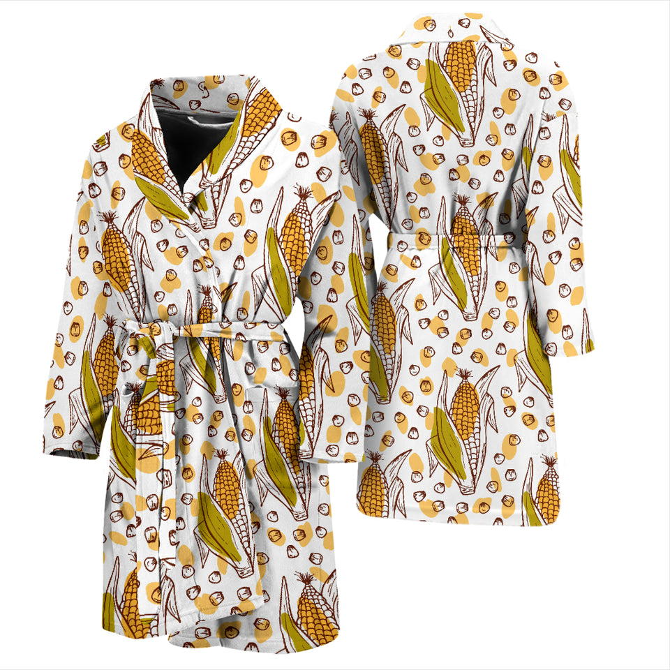 Corn Pattern Print Design 02 Men's Bathrobe