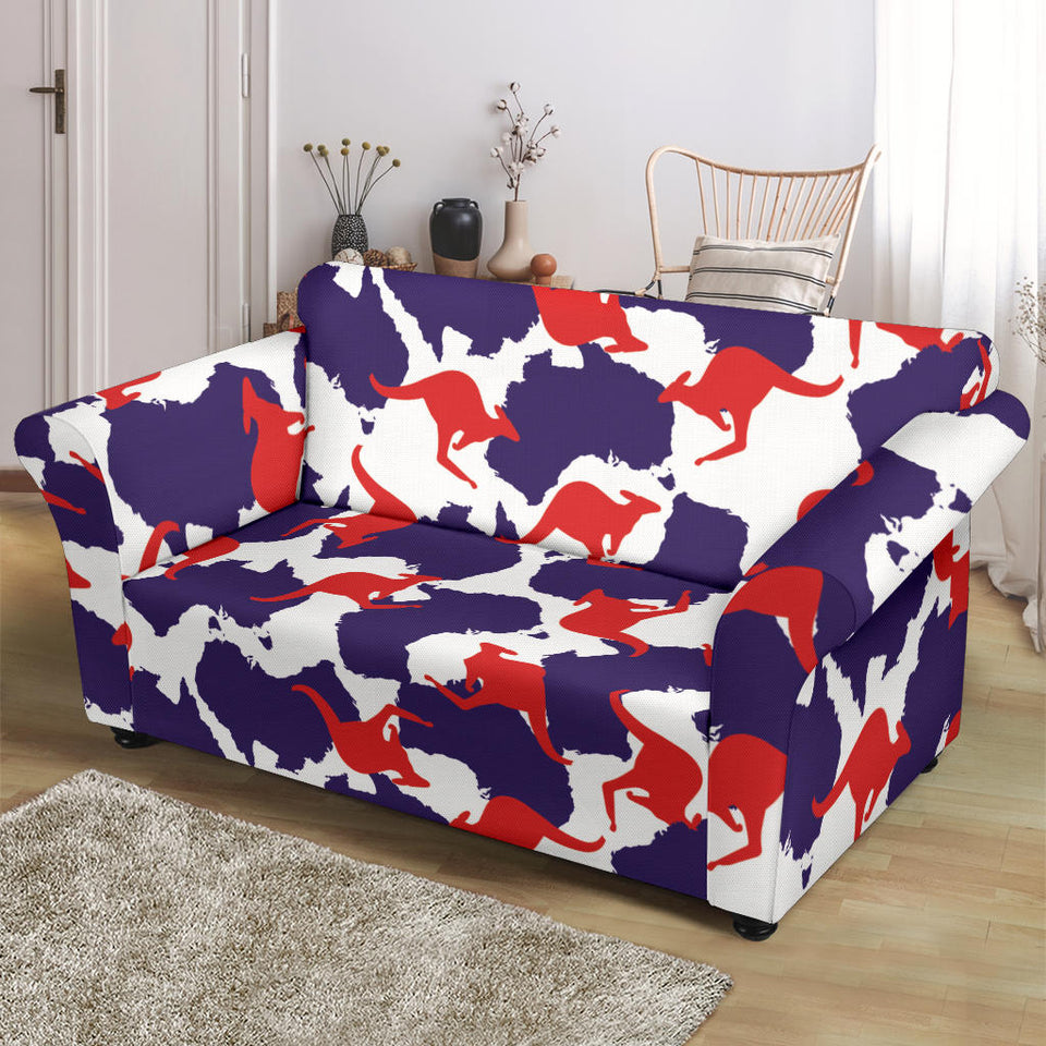 Kangaroo Australian Pattern Loveseat Couch Slipcover