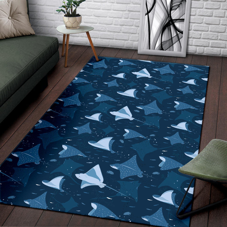 Stingray Pattern Print Design 04 Area Rug