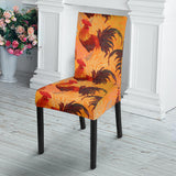 Red Rooster Chicken Cock Pattern Dining Chair Slipcover