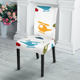 Colorful Helicopter Pattern Dining Chair Slipcover