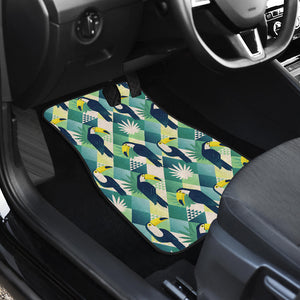 Toucan Tropical Leaves Design Pattern  Front Car Mats