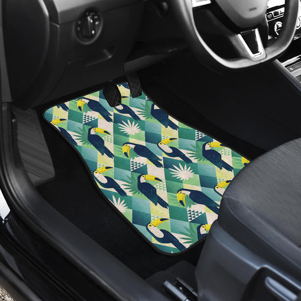 Toucan Tropical Leaves Design Pattern  Front Car Mats