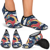 Blue Red Dragon Cloud Pattern Aqua Shoes