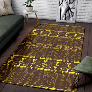 Egypt Hieroglyphics Pattern Print Design 03 Area Rug