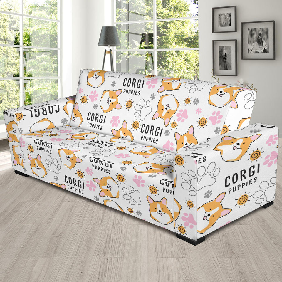 Corgi Dog Pattern Sofa Slipcover