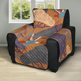 Bonsai bamboo stork japanese pattern brown theme Recliner Cover Protector