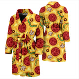 Pizza Texture Pattern Men'S Bathrobe