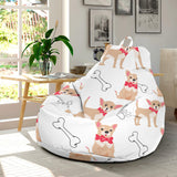 Chihuahua Bone Paw Pattern Bean Bag Cover