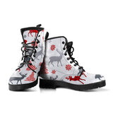 Deer Tree Snowflakes Chrismas Pattern Leather Boots
