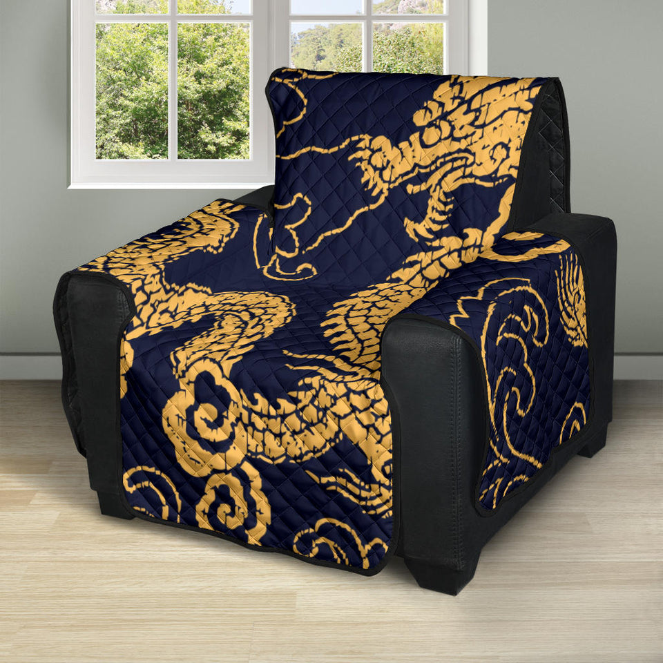 Gold dragon pattern Recliner Cover Protector