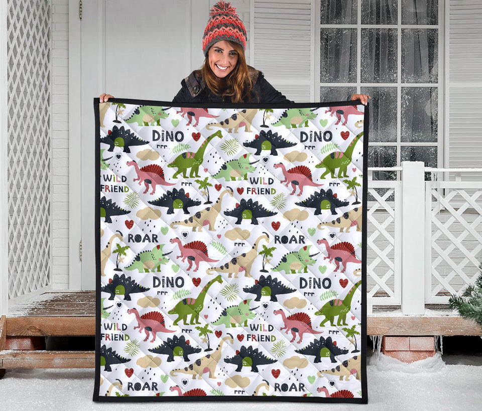 Cute Dinosaurs Pattern Premium Quilt