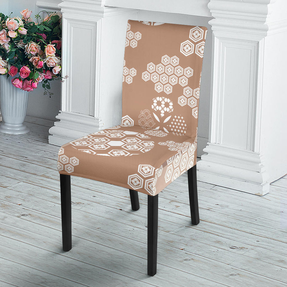 Beautiful Hexagon Japanese  Pattern Dining Chair Slipcover