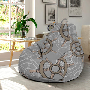 Nautical Wood Steering Wheel Pattern Bean Bag Cover