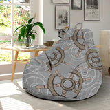 Nautical Wood Steering Wheel Pattern Bean Bag Cover