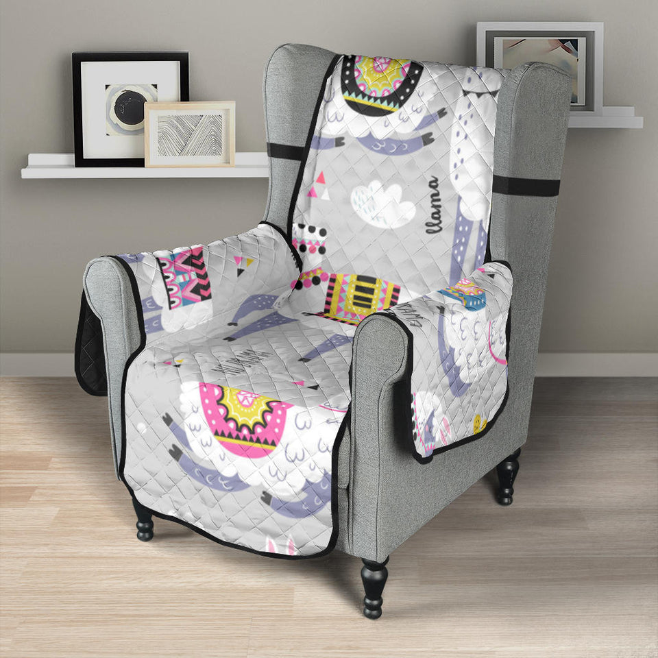 Cute Llama Alpaca pattern Chair Cover Protector