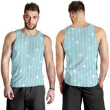 Snowflake pattern blue stripe background Men Tank Top