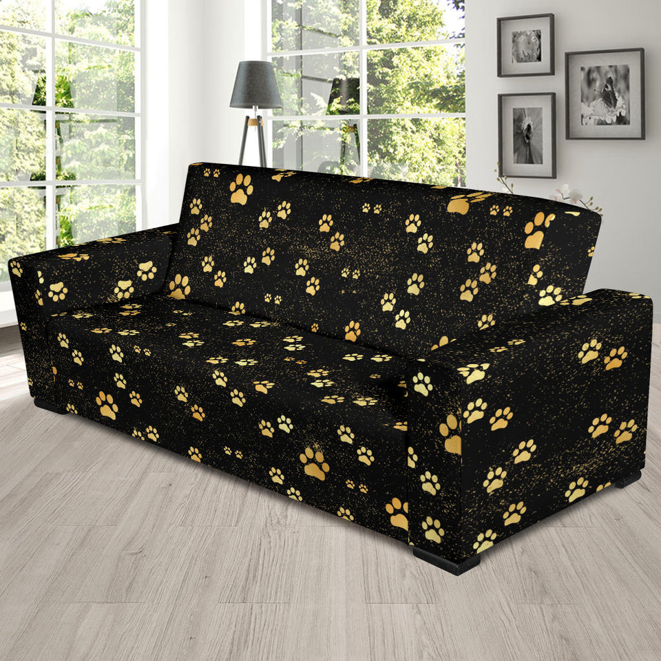 Dog Paws Pattern Print Design 05 Sofa Slipcover