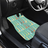 Giraffe Pattern Print Design 01 Front and Back Car Mats