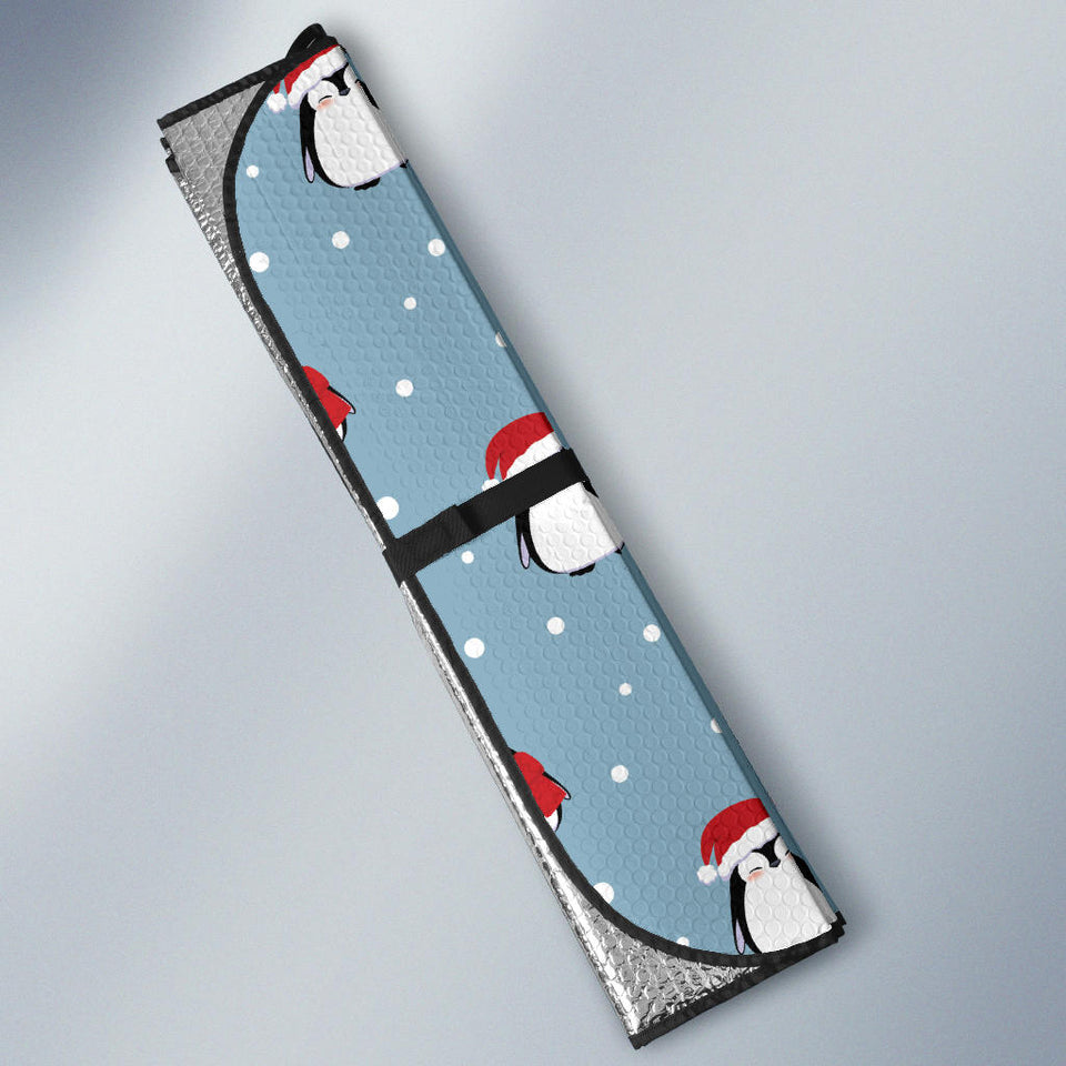 Cute Penguin Christmas Snow Pattern Car Sun Shade