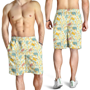 Hippopotamus Pattern Print Design 04 Men Shorts