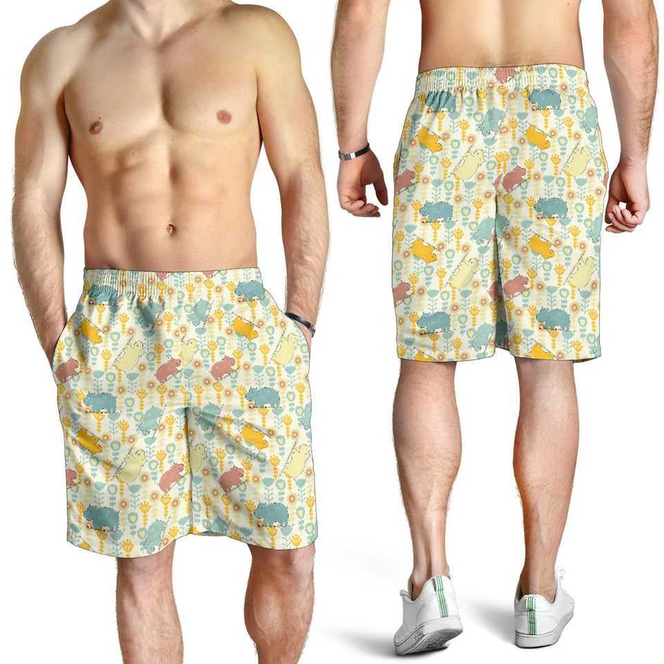 Hippopotamus Pattern Print Design 04 Men Shorts