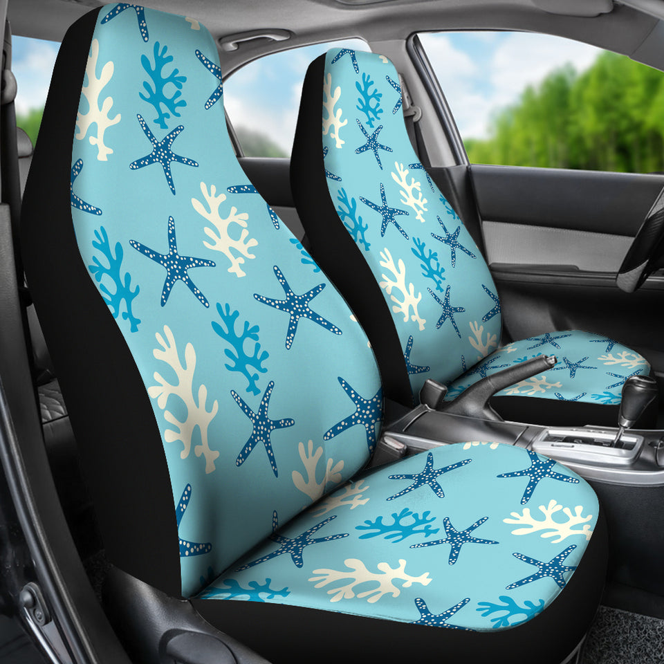 Blue Starfish Coral Reef Pattern  Universal Fit Car Seat Covers