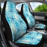 Blue Starfish Coral Reef Pattern  Universal Fit Car Seat Covers