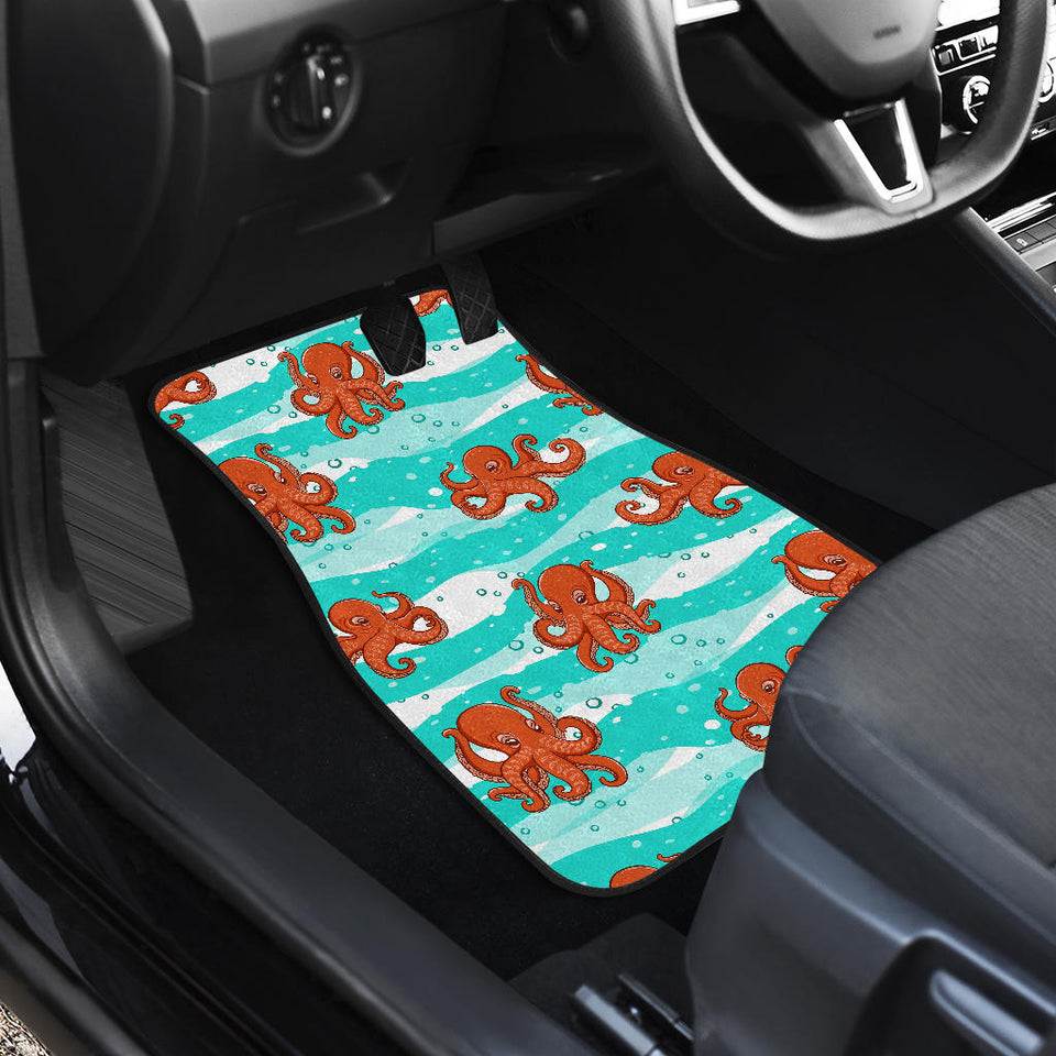 Octopuses Sea Wave Background Front Car Mats